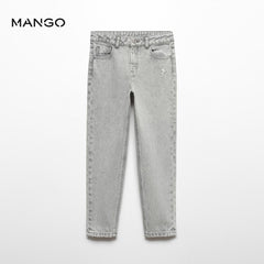 MANGO DENIM GREY MOM FIT JEANS 57003801