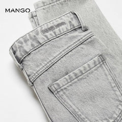 MANGO DENIM GREY MOM FIT JEANS 57003801