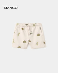 MANGO DINO PRINT COTTON BERMUDA SHORTS