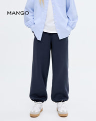 MANGO GIRLS DARK NAVY TROUSER WITH ELASTIC WAIST 17065160