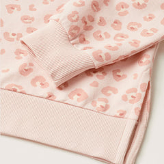 MANGO GIRLS PINK PRINTED COTTON SWEATSHIRT
