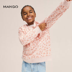 MANGO GIRLS PINK PRINTED COTTON SWEATSHIRT
