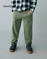 MANGO GREEN COTTON DRAWSTRING JOGGER TROUSER 17075153