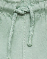 MANGO GREEN COTTON SHORTS WITH DRAWSTRING