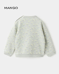 MANGO GREEN FLORAL PRINTED SWEATSHIRT