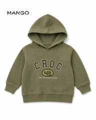 MANGO GREEN KIDS CROC GRAPHIC HOODIE