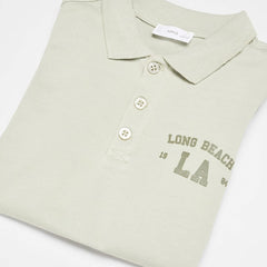 MANGO GREEN PRINTED COTTON POLO T-SHIRT 67074455