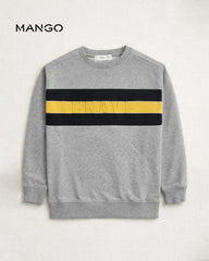 MANGO GREY BRAVE EMBOSSED SWEATSHIRT