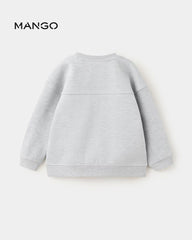 MANGO GREY OVERSIZED SWEATSHIRT WITH POCKET