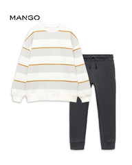 MANGO GREY STRIPED KODAK SWEATSHIRT 2 PCS SET
