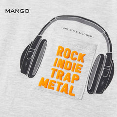 MANGO HEADPHONES PRINTED POCKET TSHIRT