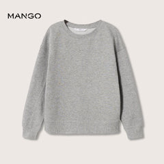 MANGO HEATHER GREY BASIC COTTON SWEATSHIRT 2 PCS SET