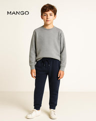 MANGO HEATHER GREY BASIC COTTON SWEATSHIRT 2 PCS SET