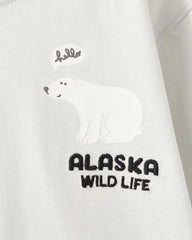 MANGO ICE GREY ALSAKA PRINT COTTON T-SHIRT