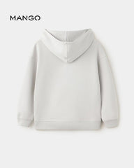 MANGO ICE GREY COTTON HOODED SWEATSHIRT