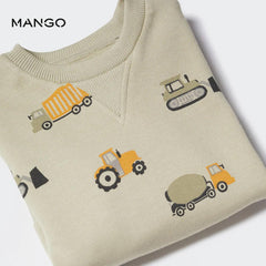 MANGO KHAKI PRINTED COTTON SWEATSHIRT 47061257
