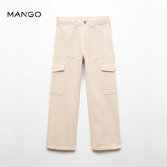 MANGO LIGHT BEIGE CARGO JEANS