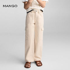 MANGO LIGHT BEIGE CARGO JEANS