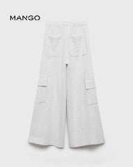 MANGO LIGHT GREY COTTON CARGO TROUSER 17084422