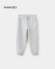 MANGO LIGHT GREY COTTON JOOGER STYLE TROUSER 37094779
