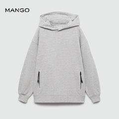 MANGO LIGHT GREY FRESH THOUGHT HOODIE