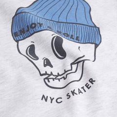 MANGO LIGHT GREY NYC SKATER PRINTED SWEATSHIRT
