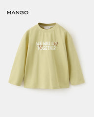 MANGO LIME GREEN WILL GO TOGETHER PRINTED T-SHIRT 27063718