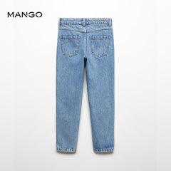 MANGO MEDIUM BLUE MOM FIT JEANS 57003801