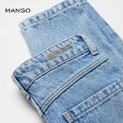MANGO MEDIUM BLUE MOM FIT JEANS 57003801