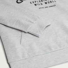 MANGO MEDIUM GREY GOOD VIBES HOODED SWEATSHIRT