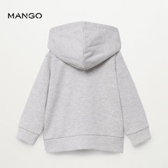 MANGO MEDIUM GREY GIRLS ZIP-UP HOODIE