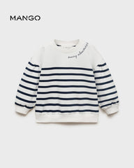 MANGO MESSAGE STRIPED SWEATSHIRT