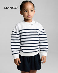 MANGO MESSAGE STRIPED SWEATSHIRT
