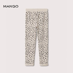 MANGO MOTIF ECRU CHEETAH PRINTED TROUSER