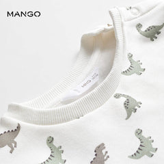 MANGO NATURAL WHITE DINO PRINRED SWEATSHIRT