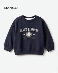 MANGO NAVY BLACK & WHITE SWEATSHIRT