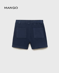MANGO NAVY BLUE COTTON BERMUDA SHORTS 17091230