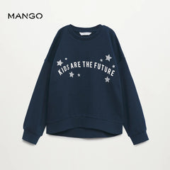 MANGO NAVY KIDS ARE THE FUTURE SWEATSHIRT WITH TROUSER SET