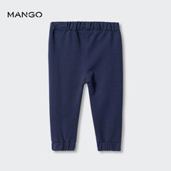 MANGO NAVY BLUE KINDNESS PRINTED TROUSER 47052521