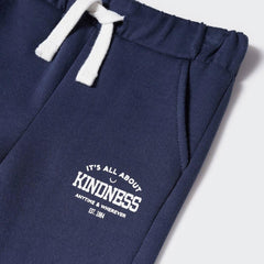 MANGO NAVY BLUE KINDNESS PRINTED TROUSER 47052521