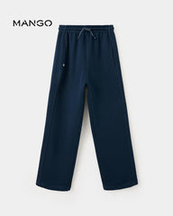 MANGO NAVY COTTON JOGGER STYLE TROUSER 37093310
