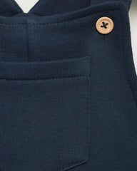 MANGO NAVY COTTON LONG DUNGAREE 17082538