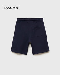MANGO NAVY COTTON SHORTS WITH DRAWSTRINGS 87085142