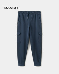 MANGO NAVY DRAWSTRINGS CARGO JOGGER TROUSER 37054428
