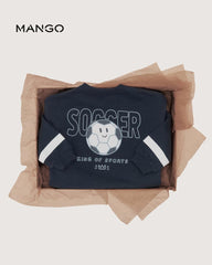 MANGO NAVY FLEECE PLAY FOR FUN SWEATSHIRT 27021269