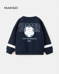 MANGO NAVY FLEECE PLAY FOR FUN SWEATSHIRT 27021269