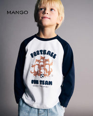 MANGO NAVY FUN TEAM PRINTED COTTON T-SHIRT 27091260