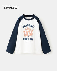 MANGO NAVY FUN TEAM PRINTED COTTON T-SHIRT 27091260