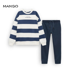 MANGO NAVY GOOD THINGS STRIPED SWEATSHIRT 2 PCS SET