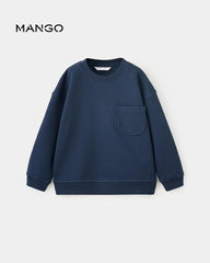 MANGO NAVY OVERSIZED SWEATSHIRT WITH POCKET